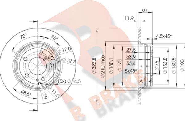 R Brake 78RBD29900 - Гальмівний диск autocars.com.ua