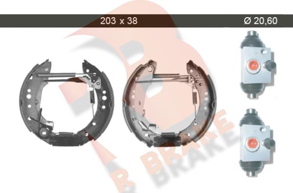 R Brake 79RBKT0006 - Комплект гальм, барабанний механізм autocars.com.ua