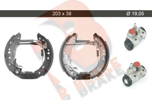 R Brake 79RBKT0007 - Комплект гальм, барабанний механізм autocars.com.ua