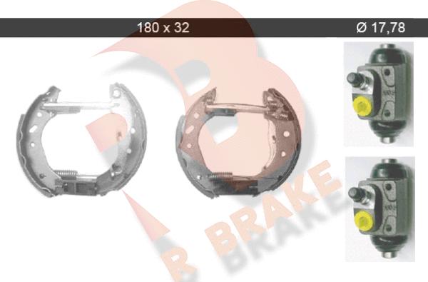 R Brake 79RBKT0024 - Комплект тормозных колодок, барабанные autodnr.net