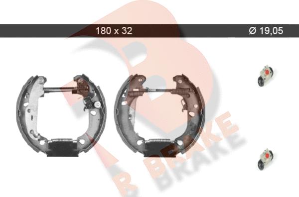 R Brake 79RBKT0028 - Комплект гальм, барабанний механізм autocars.com.ua