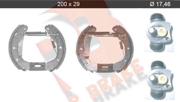 R Brake 79RBKT0036 - Комплект гальм, барабанний механізм autocars.com.ua