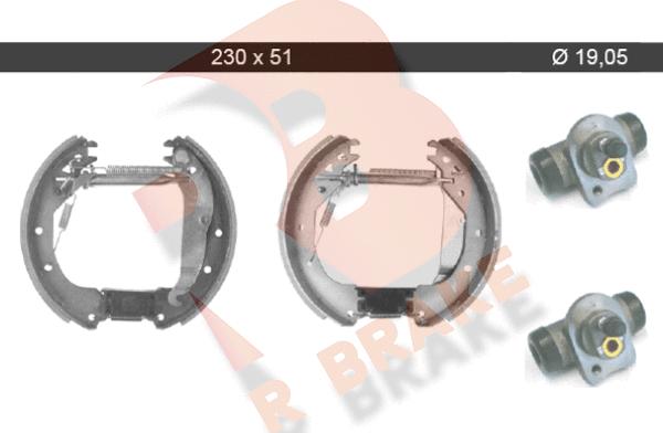 R Brake 79RBKT0040 - Комплект гальм, барабанний механізм autocars.com.ua