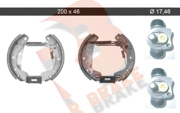 R Brake 79RBKT0043 - Комплект тормозных колодок, барабанные autodnr.net