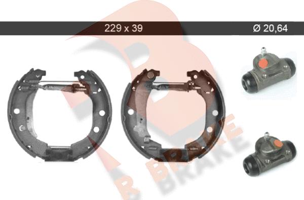 R Brake 79RBKT0044 - Комплект тормозных колодок, барабанные autodnr.net