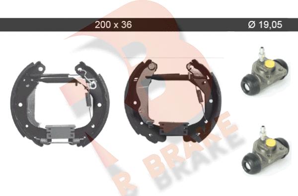 R Brake 79RBKT0090 - Комплект тормозных колодок, барабанные autodnr.net