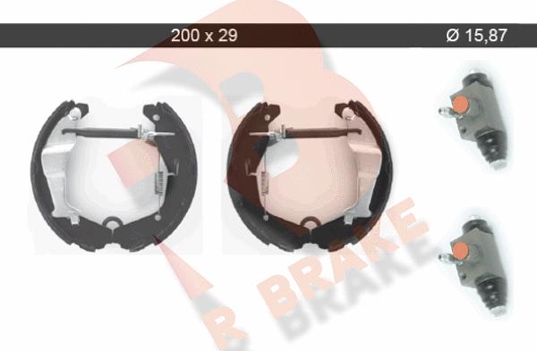 R Brake 79RBKT0095 - Комплект гальм, барабанний механізм autocars.com.ua