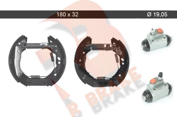 R Brake 79RBKT0096 - Комплект гальм, барабанний механізм autocars.com.ua