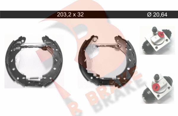 R Brake 79RBKT0113 - Комплект гальм, барабанний механізм autocars.com.ua