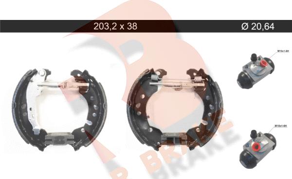 R Brake 79RBKT0135 - Комплект гальм, барабанний механізм autocars.com.ua