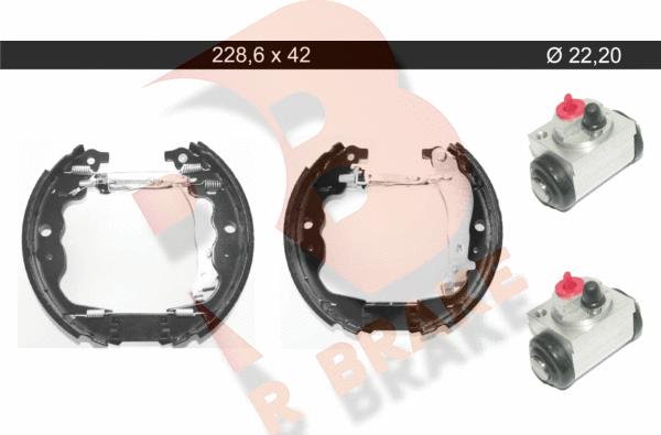 R Brake 79RBKT0138 - Комплект гальм, барабанний механізм autocars.com.ua