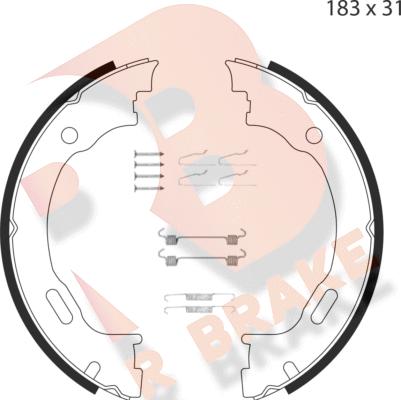 R Brake 79RBPB4006 - Комплект тормозов, ручник, парковка autodnr.net