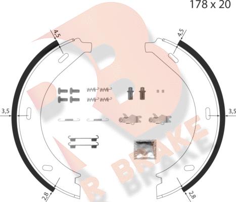 R Brake 79RBPB4017 - Комплект гальм, ручник, парковка autocars.com.ua