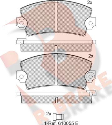 R Brake RB0060 - Тормозные колодки, дисковые, комплект autodnr.net