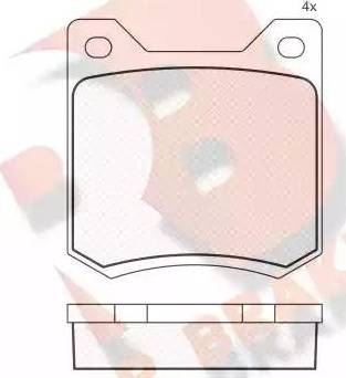 R Brake RB0122 - Тормозные колодки, дисковые, комплект autodnr.net