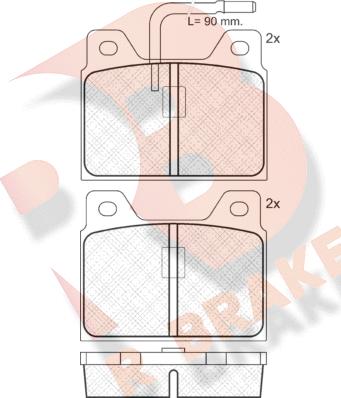 R Brake RB0127 - Гальмівні колодки, дискові гальма autocars.com.ua