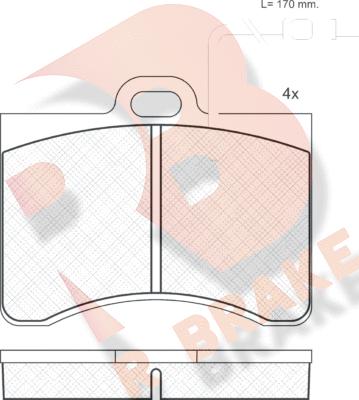 R Brake RB0175 - Тормозные колодки, дисковые, комплект autodnr.net