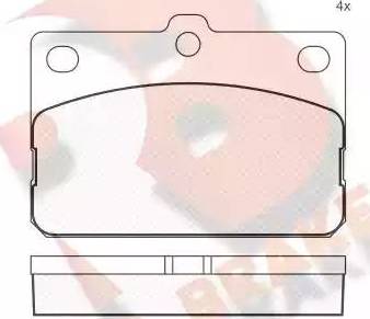 R Brake RB0185 - Тормозные колодки, дисковые, комплект autodnr.net