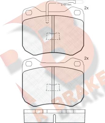 R Brake RB0198 - Гальмівні колодки, дискові гальма autocars.com.ua