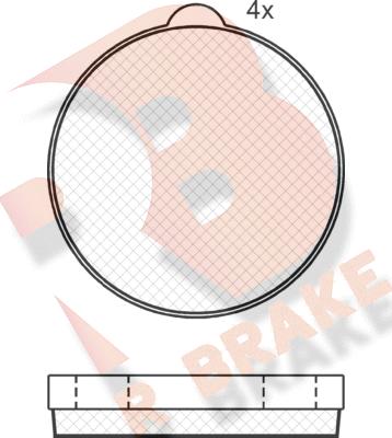 R Brake RB0245 - Гальмівні колодки, стояночні дискові гальма autocars.com.ua