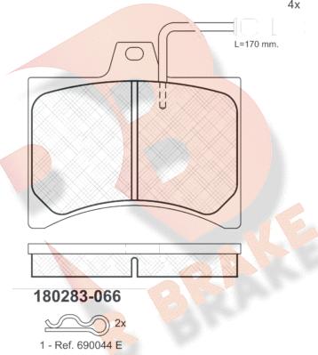 R Brake RB0283 - Гальмівні колодки, дискові гальма autocars.com.ua