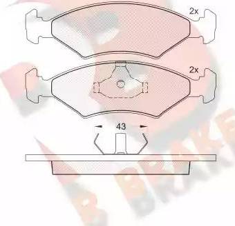 R Brake RB0329-200 - Тормозные колодки, дисковые, комплект autodnr.net