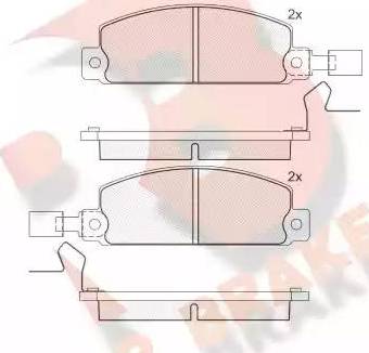 R Brake RB0389 - Тормозные колодки, дисковые, комплект autodnr.net