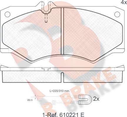 R Brake RB0405-113 - Гальмівні колодки, дискові гальма autocars.com.ua