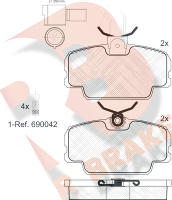 R Brake RB0419-006 - Тормозные колодки, дисковые, комплект autodnr.net