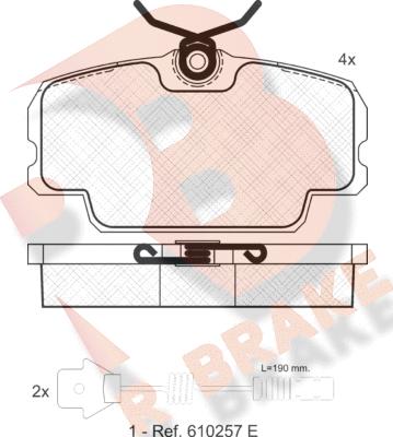 R Brake RB0419-203 - Гальмівні колодки, дискові гальма autocars.com.ua