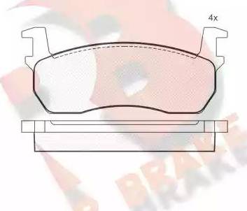 R Brake RB0424 - Гальмівні колодки, дискові гальма autocars.com.ua