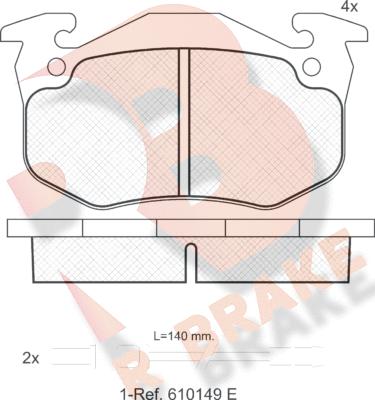 R Brake RB0457 - Тормозные колодки, дисковые, комплект autodnr.net