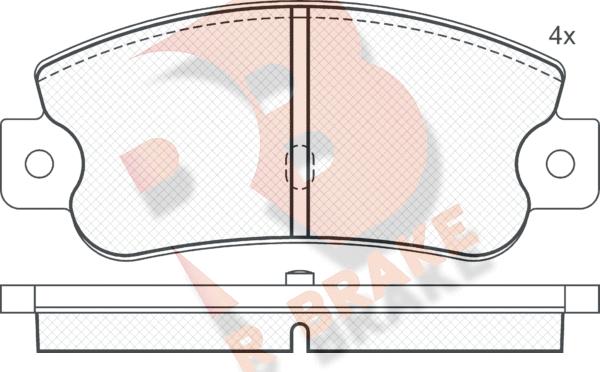 R Brake RB0490 - Тормозные колодки, дисковые, комплект autodnr.net