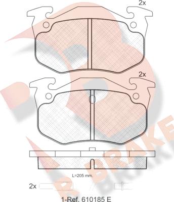 R Brake RB0535 - Гальмівні колодки, дискові гальма autocars.com.ua