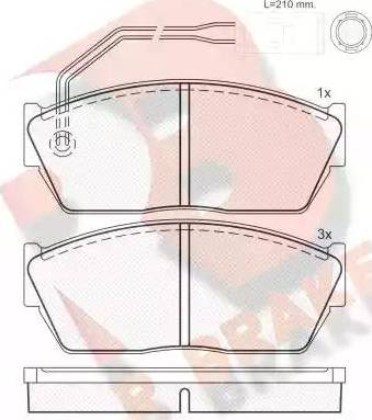 R Brake RB0536 - Тормозные колодки, дисковые, комплект autodnr.net