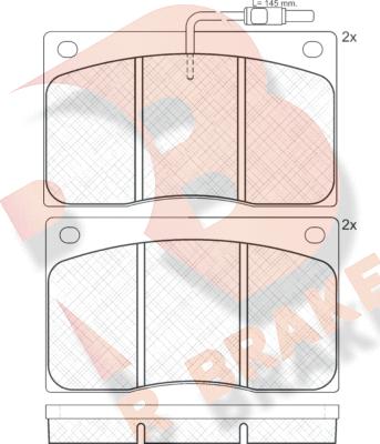 R Brake RB0544 - Гальмівні колодки, дискові гальма autocars.com.ua