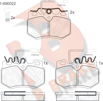 R Brake RB0553-203 - Гальмівні колодки, дискові гальма autocars.com.ua