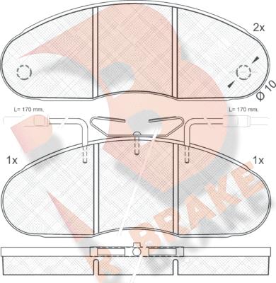 R Brake RB0560 - Гальмівні колодки, дискові гальма autocars.com.ua