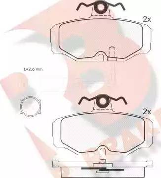 R Brake RB0598 - Тормозные колодки, дисковые, комплект autodnr.net