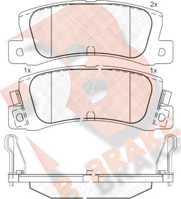 R Brake RB0612-071 - Гальмівні колодки, дискові гальма autocars.com.ua