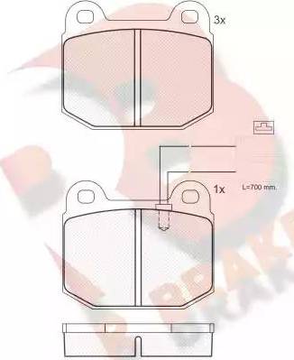 R Brake RB0627 - Гальмівні колодки, дискові гальма autocars.com.ua