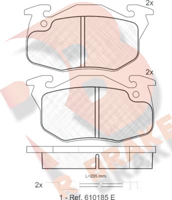 R Brake RB0633 - Гальмівні колодки, дискові гальма autocars.com.ua