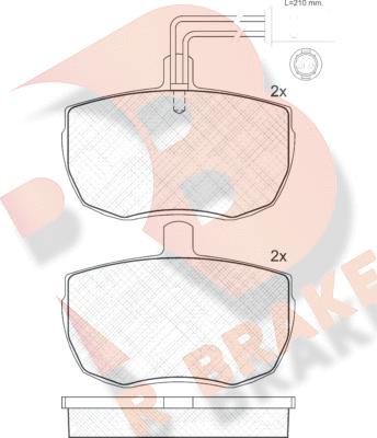 R Brake RB0671 - Гальмівні колодки, дискові гальма autocars.com.ua