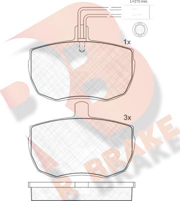 R Brake RB0672 - Гальмівні колодки, дискові гальма autocars.com.ua