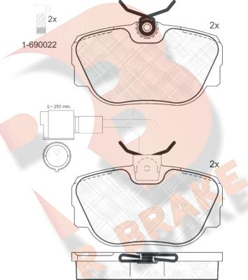 R Brake RB0766-006 - Гальмівні колодки, дискові гальма autocars.com.ua