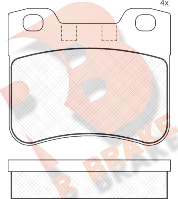 R Brake RB0788-204 - Гальмівні колодки, дискові гальма autocars.com.ua