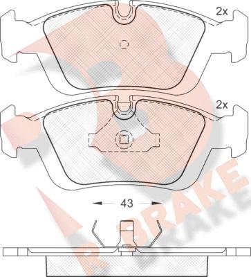 R Brake RB0801 - Тормозные колодки, дисковые, комплект autodnr.net