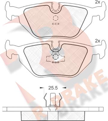 R Brake RB0802 - Тормозные колодки, дисковые, комплект autodnr.net