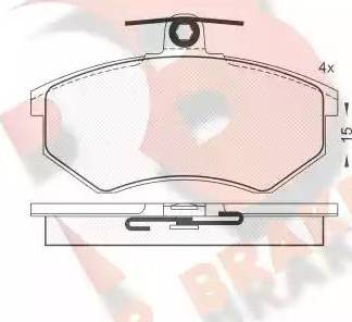 R Brake RB0809 - Гальмівні колодки, дискові гальма autocars.com.ua