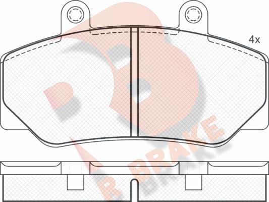 R Brake RB0837 - Гальмівні колодки, дискові гальма autocars.com.ua